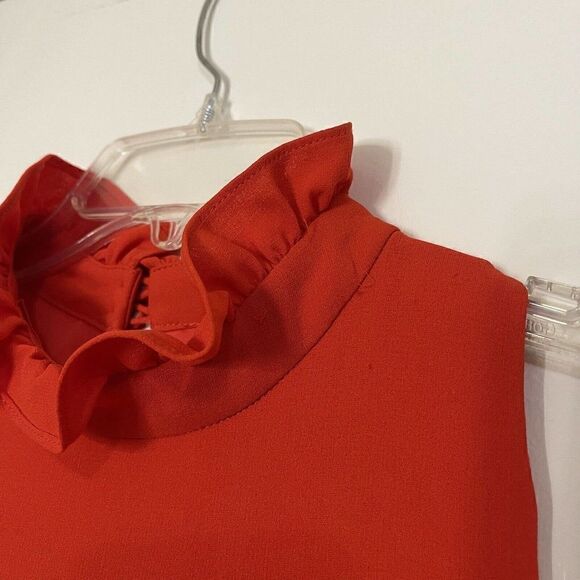 Elliatt Sonnet Coral Red Tiered High Neck sleeveless swing dress size small - Picture 2 of 8